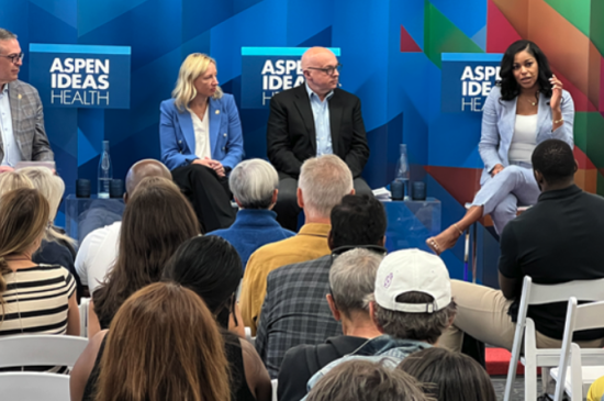 Panel members discussing 4 Takeaways from Aspen Ideas: Health Conference